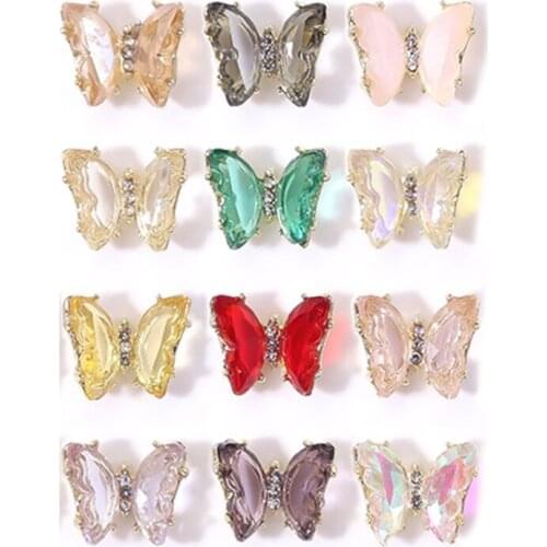 G99E Nail Rhinestones Crystals Gems Shiny Butterfly Glass Jewels DIY Crafts Supplies Decorations for Clothes Shoes Phones