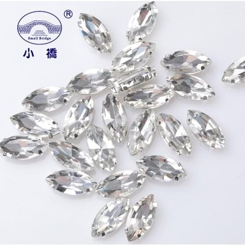 10PCS Glitter Crystal Sew On Rhinestone Diy Non HotFix Rhinestones With Claw Horse Eye Flatback Rhinestones For Clothing S057