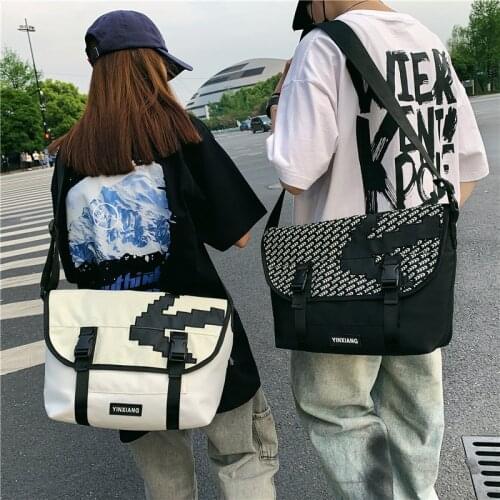 Messenger bag couple luminous coating causal outdoor easy travelling individuation single -shoulder bag cyber style big size