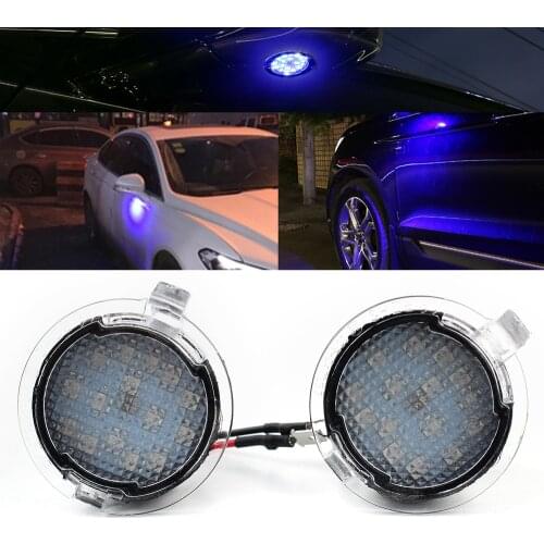 LED Side Mirror Puddle Lights For Ford F150 Edge Flex Taurus LED puddle light assembly Blue Ice blue 12V