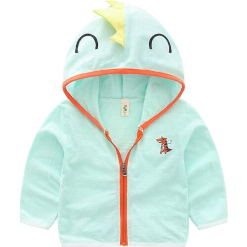 NEW Boy girl summer Windbreaker rash guards coat 3D Dinosaur Jurassic Park fashion sports kid baby clothes top children clothing