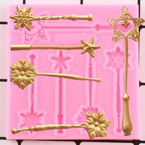 Fairy Magic Wand Silicone Mold Candy Clay Resin Molds Cupcake Fondant Cake Decorating Tools Chocolate Gumpaste Mould