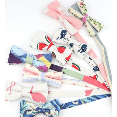 High Quality Linen Kids Cartoon Adjustable Bow Tie Cravats Animal Flower Butterfly Stylish Gift Party Dinner Bowtie Accessories