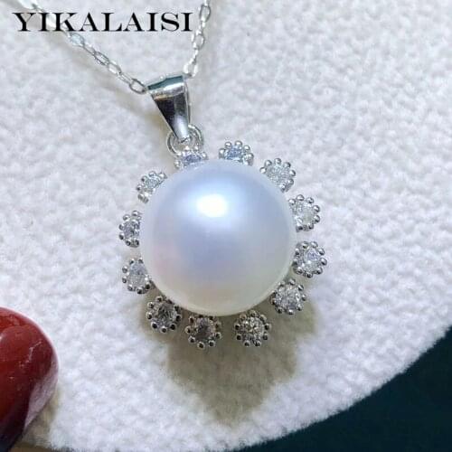 YIKALAISI 925 Sterling Silver Jewelry Pearl Pendants 2020 Fine Natural Pearl jewelry 11-12mm Pendants For Women wholesale