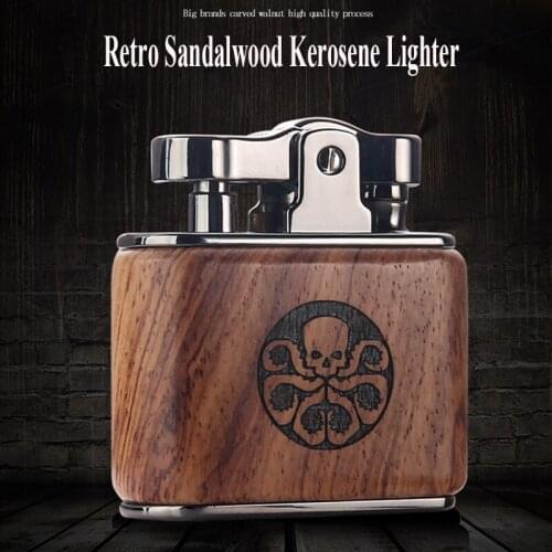 Sandalwood Retro Torch Lighter Cool Cute Creative Kerosene Candle Flame Lighter Gasoline Dropship Suppliers Smoking Accessories