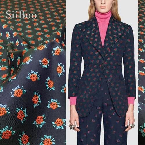Siiboo small wild rose high density quality twill jacquard fabric for women suits dress french style sp6269