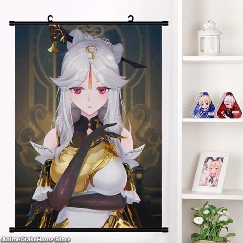 2021 NEW Game Genshin Impact Ning Guang Sexy Girl Cosplay Poster Wall Scroll Painting Mural Fashion Home Decor Collection Art