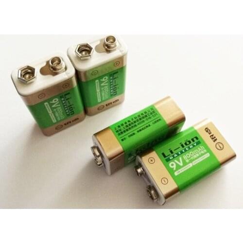 4 pcs / lot 9v 800mAh li-ion lithium Rechargeable 9V Battery