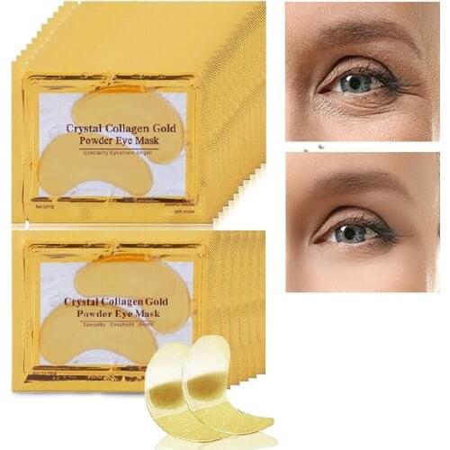 50Pcs=25Packs Beauty Crystal Collagen Powder Gold Eye Mask Anti Puffiness Mask Eye Patches For Eye Korean Cosmetics Skin Care
