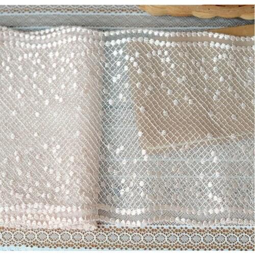 2 Meters Skin DIY Clothing Accessories Voile Guipure Tulle Lace Trim Embroidery Exquisite Flower Lace Sewing Applique 18cm Width