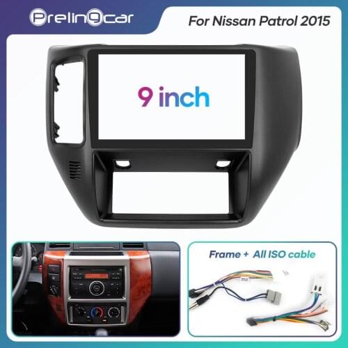 1Din 2Din Car DVD Navigation Radio Fascia Frame For Nissan Patrol 2015 Stereo Receiver Player Panel Dash Trim Kits