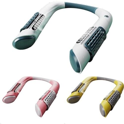 Bladeless Hanging Neck Fan USB Rechargeable Fan Sports Fan for Home Outdoor Portable Mini Air Conditioner Cooler