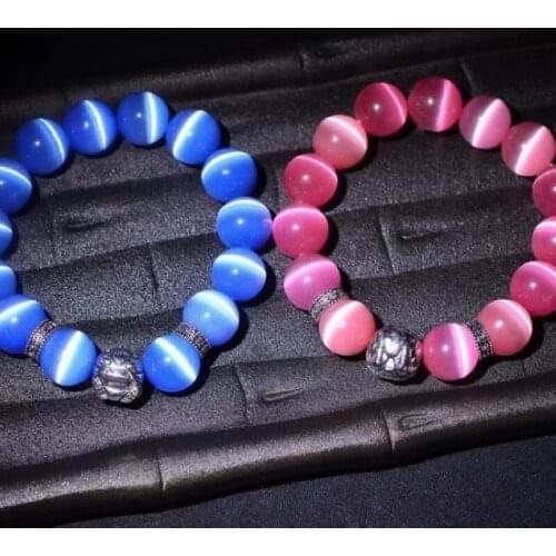 2020 Colored opal Cat eye stone bracelet natural stone bracelet DIY jewelry for gift Crystal healing stone Lucky lovers