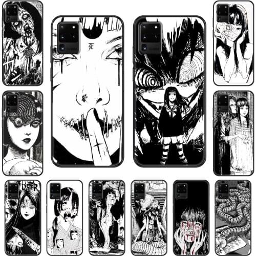 Horror Junji Ito Tees Phone case For Samsung Galaxy S 3 4 5 6 7 8 9 10 E Plus Lite Edge black luxury back painting shell tpu