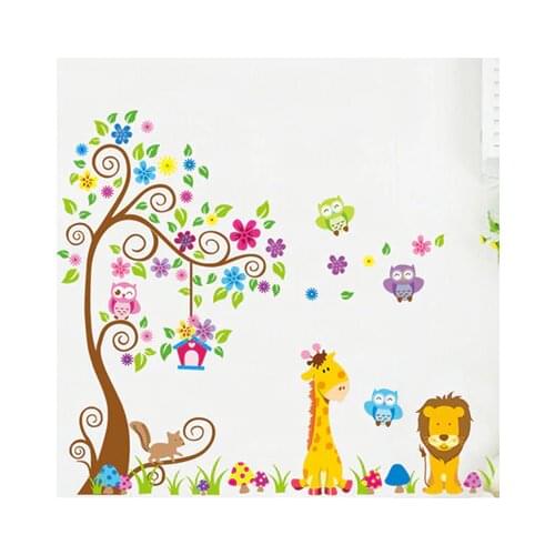 Kindergarten child room decorates a wall cute owl flower wall stickers in the household adornment wall to stick on the wall