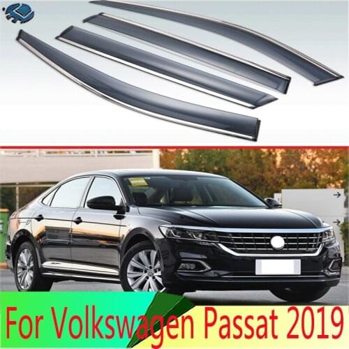 For Volkswagen Passat 2019 Plastic Exterior Visor Vent Shades Window Sun Rain Guard Deflector 4pcs