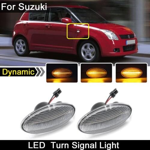 For Suzuki Grand Vitara Splash Swift SX4 Jimny APV Opel Fiat Clear Lens LED Side Marker Light Dynamic Ambr Turn Signal Lamp