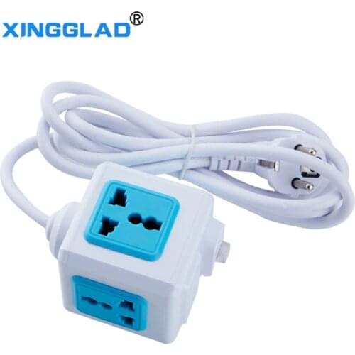 EU Russian Multiple Socket Power Strip With Switch On/Off 4 Universal Outlets 2 USB 1.8M Extension Cord 2500W Power Adapter 10A