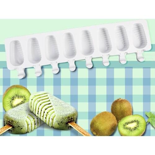 Baking Mini Ice Cream Molds,Silicone Popsicle Molds Cake,Cakesicle Mold for DIY Ice Pops,Oval,8-Cavity,4-Cavity