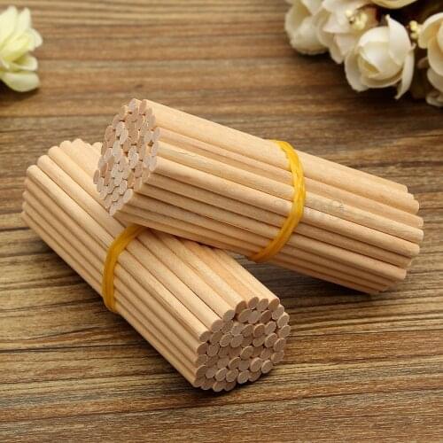 100Pcs 100mm x 3.8mm Round Wooden Lollipop Lolly Sticks Cake Dowel For DIY Food Crafts Gift Art