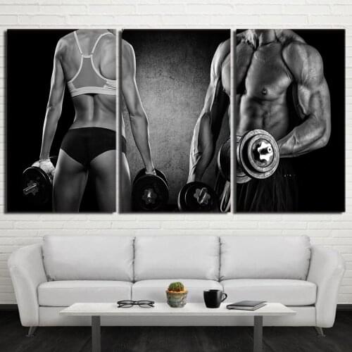 5pcs/set DIY 5D Full square/round Diamond Painting 3 Pieces Sexy Muscle Fitness Dumbbell Embroidery Cross Stitch Kit Rhinestone