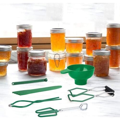 6pcs Canning Tool Kit Canning Funnel with Wide Mouth Jar Tongs with Grip Handle Stainless Steel Heat Resistance Tools
