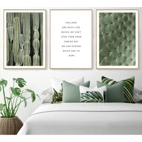 Nordic Modern Minimalist Plant Cactus English Living Room Decoration Picture Bedroom Living Room Dining Room Wall Art Paris