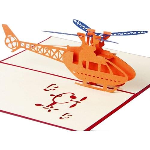 NEW 3D Pop Up Greeting Cards Aircraft Happy Birthday Christmas Anniversary Easter for wedding