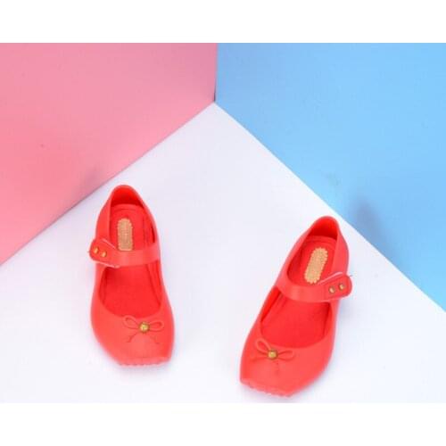 New Fashion Girls Red Jelly Shoes Childrens Fashion PVC bow Ballet Candy Sandals Toddlers Princess Beach Jelly Shoes SH064
