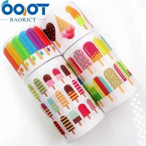 OOOT BAORJCT 1781714 , 38MM and 75MM ice cream Printed grosgrain ribbon,Clothing accessories jewelry,DIY Handmade gift wrapping