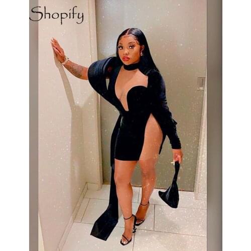 Real Elegant High Neck Single Long Sleeve Black Velvet African Girls Short Prom Dresses 2021 For Brithday