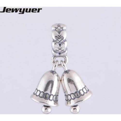 Fits European brand Bracelets DIY Making 925 Sterling Silver charm Christmas Bells Dangle Charms Memnon Jewelry Wholesale DA050
