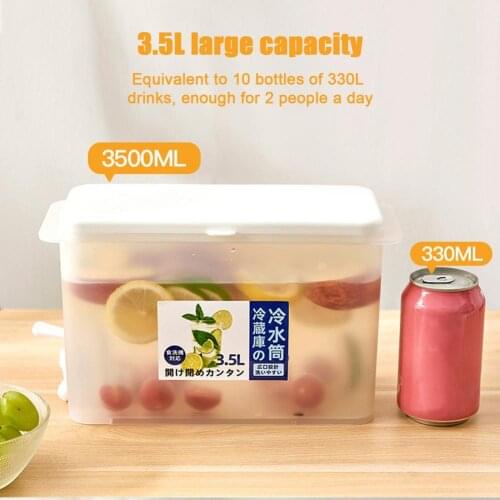 3.5L/5L Water Jug and Subpackage Kettle Portable Refrigerator Cold Bucket for Juice Tea Making Camping Water Bottle with Faucet
