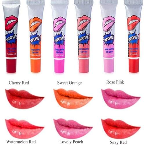 6 Colors Amazing Moisturizer Lip Gloss Waterproof Makeup Lip Stick Long Lasting Liquid Lipstick Tint Tear Pull Lipgloss