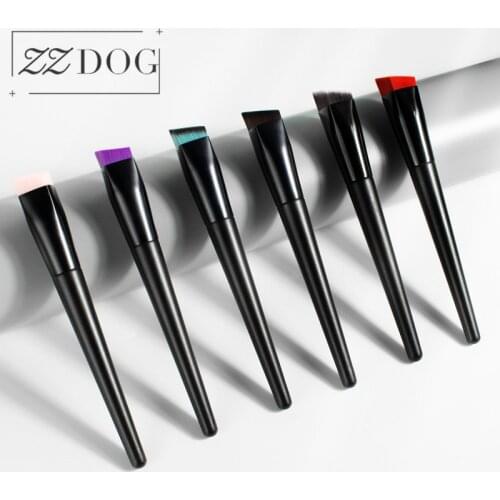 ZZDOG 1Pcs Professional Seamless Foundation Concealer Shadow Makeup Brushes Bevel Bristles Cosmetics Beauty Tools Wooden Handle