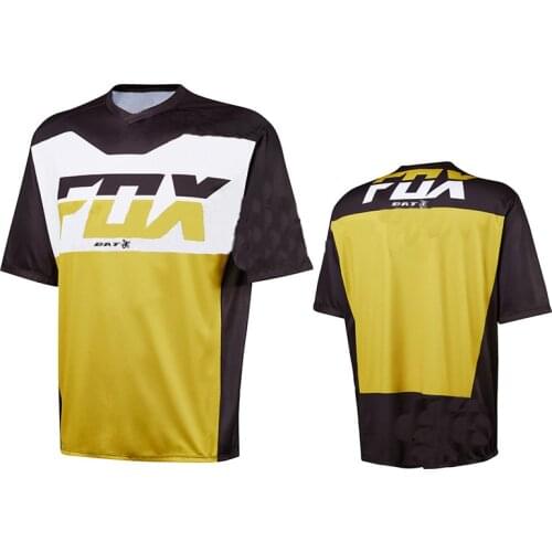 2021 Motorcycle Mountain Bike Team Downhill Jersey BAT Fox MTB Offroad MX Bicycle Locomotive Shirt Cross Country Short Sleeves
