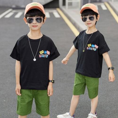 Spring Summer Kids Clothes Suit Boys T-Shirt+ Shorts 2pcs/Set Kids Teenage Top Sport Childrens Day Gift Formal High Quality