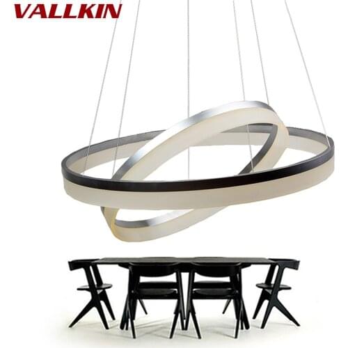 Contemporary and Modern LED Chandeliers Ring Acrylic Lighting Iron Lamps For Dinning Room Bedroom Restaurant Hanging DIY Lamp