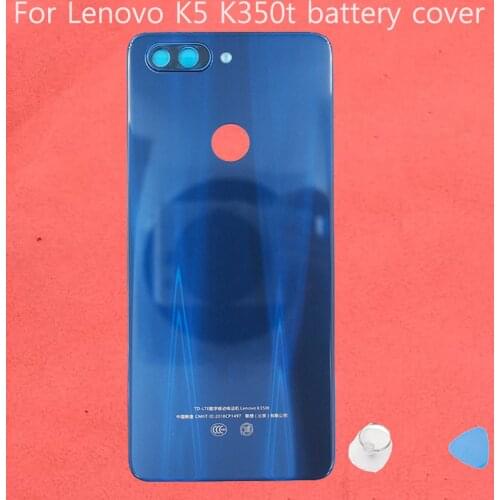 For Lenovo K5 K350t Glass Battery Cover Door Housing Cover Replacement Repair Spare Parts with 3d adhesive without lens