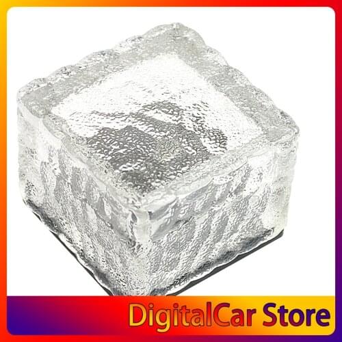 Led Frosted Glass Brick Paver Garden Light Solar Ground Light Waterproof Ice Cube Rocks for Path Road Square Yard Light