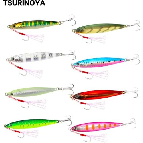 TSURINOYA JIG Metal Lure Set 8pcs STINGER 20g 30g 40g Inshore Long Casting Slow JIGGING Fishing Lure Bass Seabass Saltwater Bait
