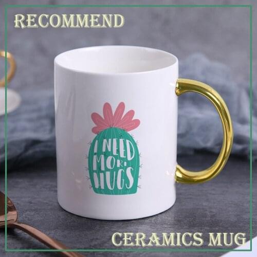 Creative Cartoon cactus Mugs friends кружка Handle Tea Coffee Mug coffee glass Cup Personalized Mugs for women Gift KTZW-063