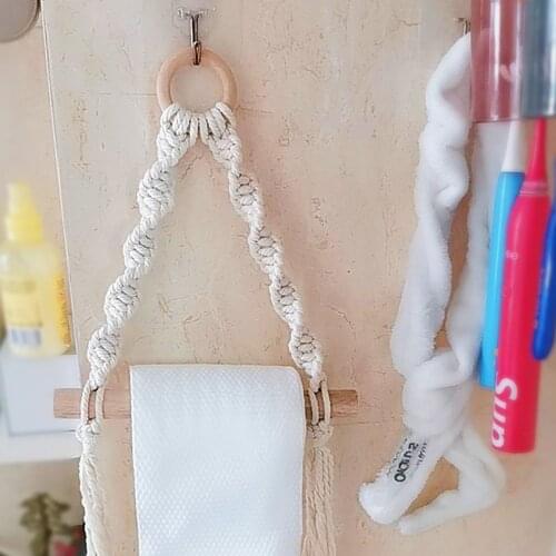 Vintage Towel Hanging Rope Wall Mounted Toilet Paper Holder Toilet Paper Storage Rack Suction Cup For Kitchen Bathroom Dropship