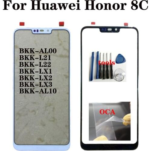 Shyueda For Huawei Honor 8C BKK-AL00 BKK-L21 BKK-L22 BKK-LX1 BKK-LX2 BKK-LX3 AL10 6.26" Outer Front Screen Glass Replacement