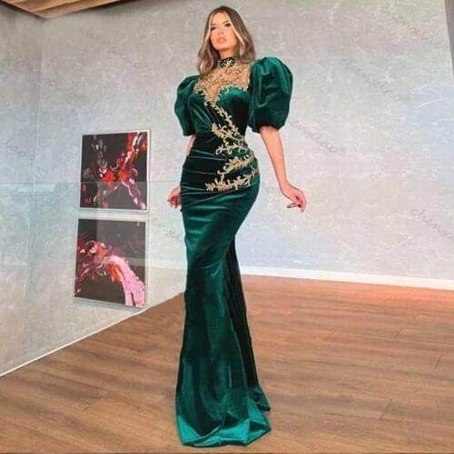 New Listing Evening Dress Long Off The Shoulder Sleeve 3D Flower Floor Length Evening Dresses Formal Gowns Vestidos