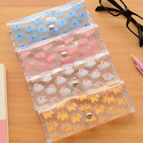 1 Pcs Travel Kawaii Cartoon Animals PVC Glasses Box Cute Girls Transparent Glasses Case Protable Eyewear Boxes