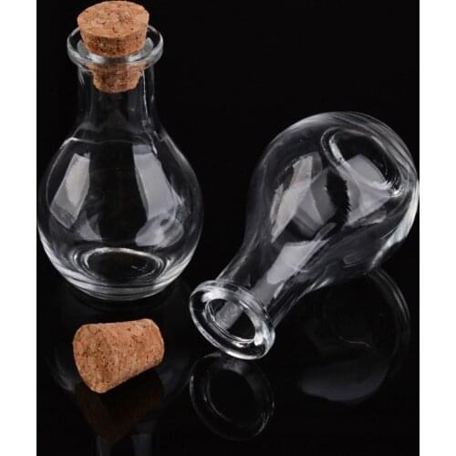 10pcs Clear Tiny Glass Bottles with Tampions Bead Containers jewelry storage and packaging display Jars F60