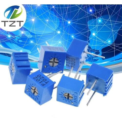10pcs 3362P 101 201 501 102 202 502 103 203 503 104 204 504 105 Trimpo Trimmer Potentiometer 3362 500R 1K 2K 5K 10K 20K 50K 100K