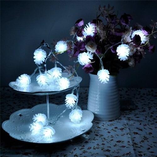 2M 20 Led Home Decoration Fairy Lights Battery Operated Pine Cone String Lights For Chirstmas Party Wedding