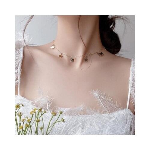 2021 Small Butterfly Necklace New Mori Super Immortal Clavicle Chain Fairy Small Neck Chain Jewelry For Woman Girls Gifts Party